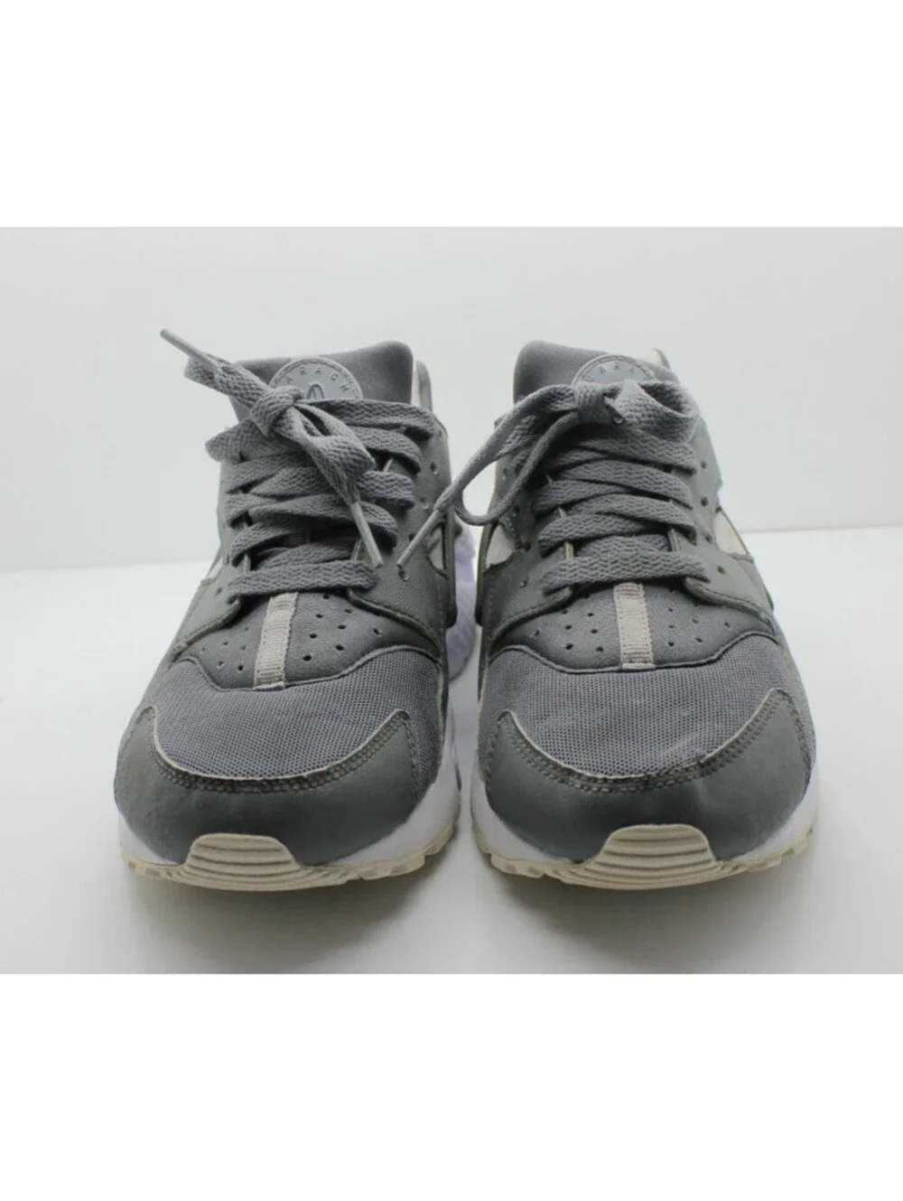 Nike Huarache Free Run 2016 Varsity Gray white Leather 654275-012 Youth Size 6.5